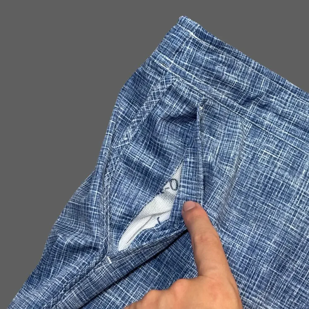 Johnnie-O Ariba Blue Lake Patterned Swim Trunks XL